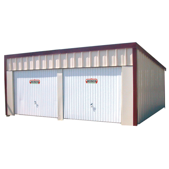 Doppelgarage mit Schrägdach im Bausatz